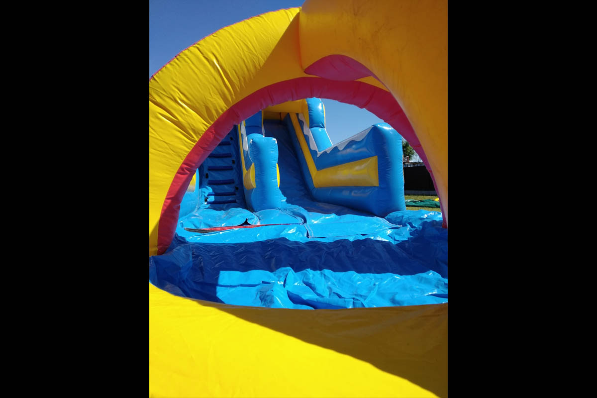 Bouncy castle with waterslide